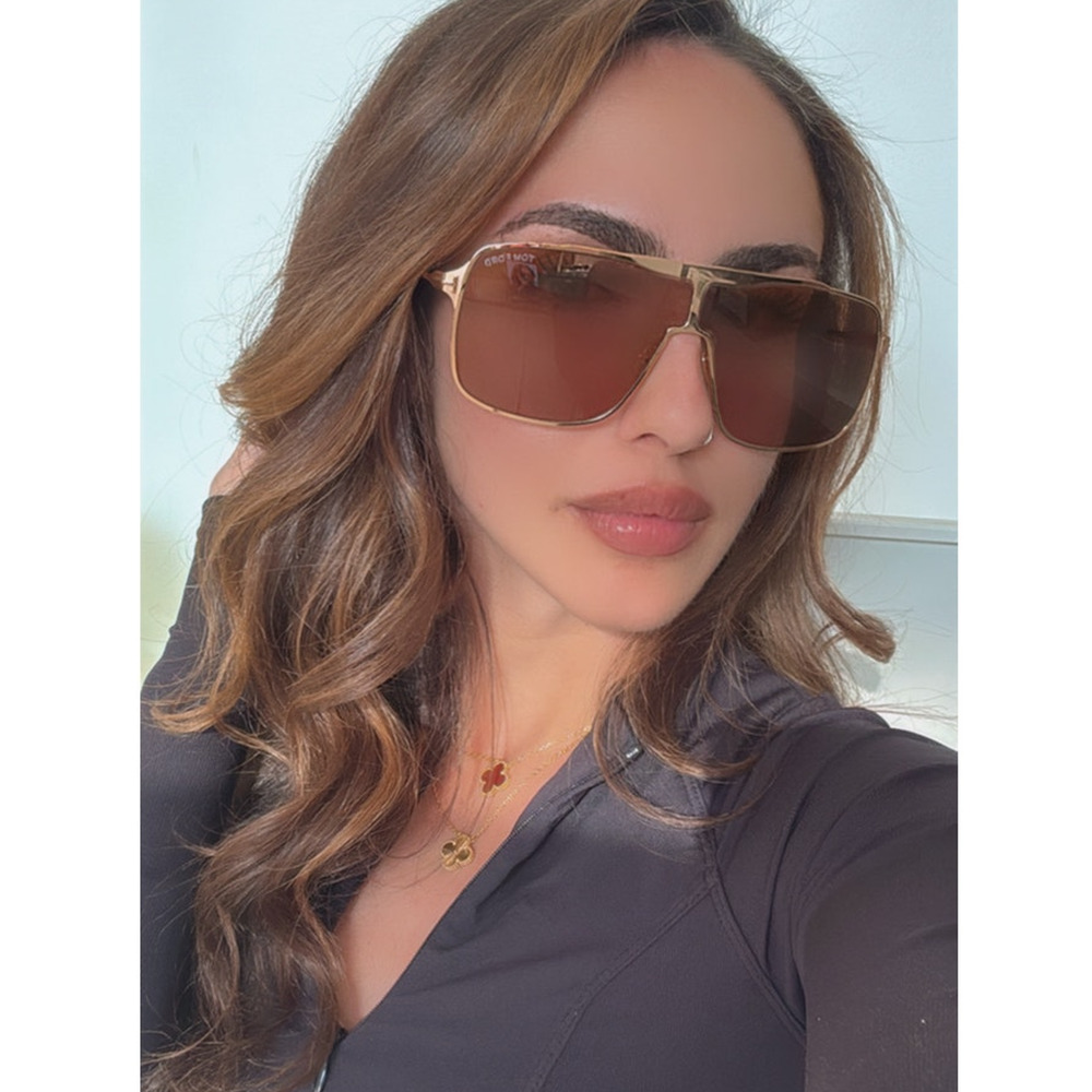 NEW Tom Ford Zappa FT1173 Mask Sunglasses in Gold Brown $565